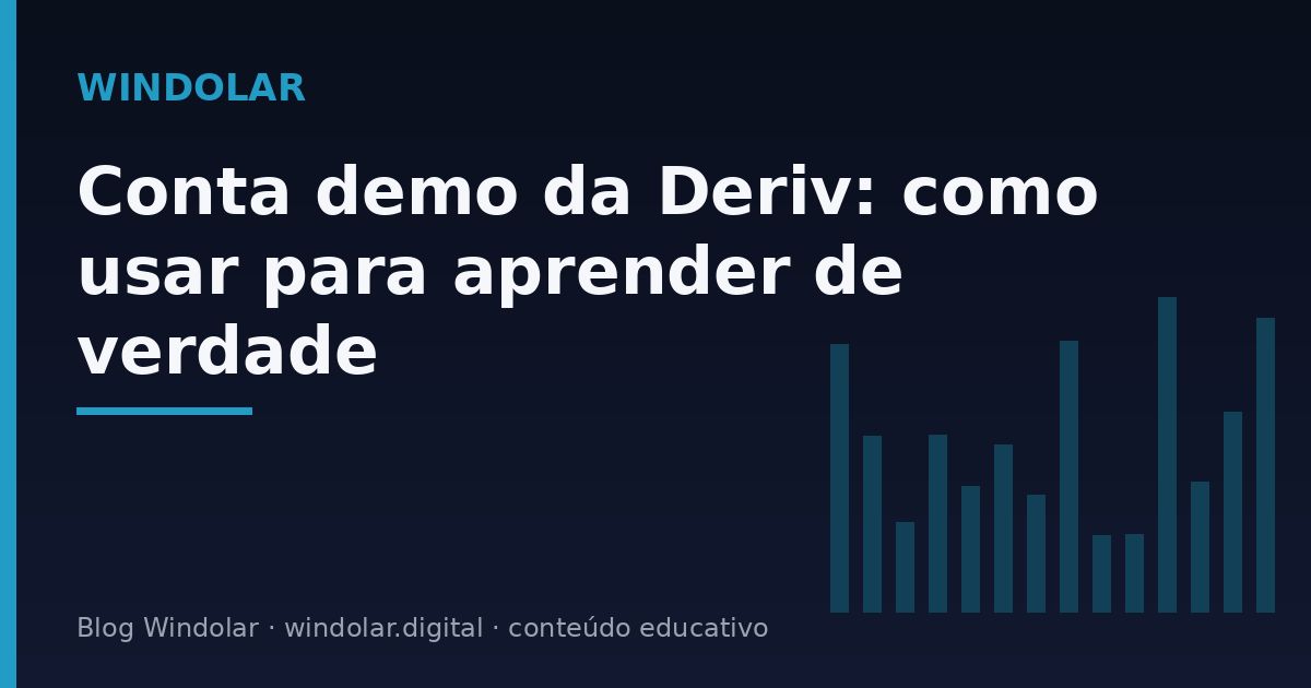 Capa do artigo sobre como usar a conta demo da Deriv para aprender